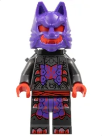 LEGO Wolf Mask Warrior - Dark Purple and Red Mask, Neck Bracket minifigure