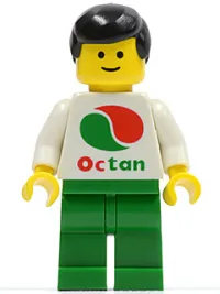 LEGO Octan - White Logo, Green Legs, Black Male Hair minifigure