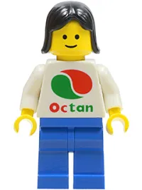 LEGO Octan - White Logo, Blue Legs, Black Female Hair minifigure