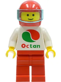LEGO Octan - White Logo, Red Legs, Red Helmet, Trans-Light Blue Visor minifigure