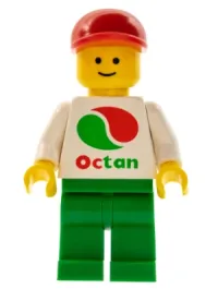 LEGO Octan - White Logo, Green Legs, Red Cap Short Bill (Reissue) minifigure