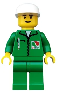 LEGO Octan - Green Jacket with Pen, Green Legs, White Cap minifigure