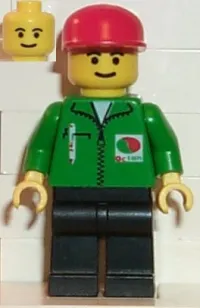 LEGO Octan - Green Jacket with Pen, Black Legs, Red Cap minifigure