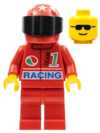 LEGO Octan - Racing, Red Legs, Red Helmet 7 White Stars, Black Visor minifigure