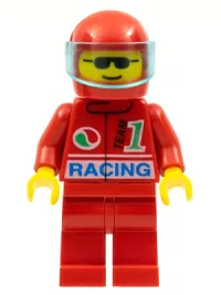 LEGO Octan - Racing, Red Legs, Red Helmet, Trans-Light Blue Visor minifigure