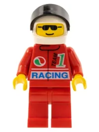 LEGO Octan - Racing, Red Legs, White Helmet, Black Visor minifigure