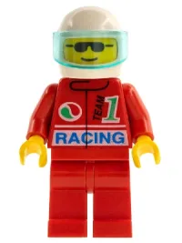 LEGO Octan - Racing, Red Legs, White Helmet, Trans-Light Blue Visor minifigure