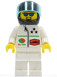 LEGO Octan - Stars, White Legs, Black Helmet, Trans-Light Blue Visor minifigure
