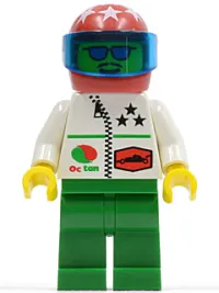 LEGO Octan - Stars, Green Legs, Red Helmet 7 White Stars, Trans-Dark Blue Visor minifigure