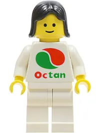 LEGO Octan - White Logo, White Legs, Black Female Hair minifigure
