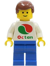 LEGO Octan - White Logo, Blue Legs, Reddish Brown Male Hair minifigure