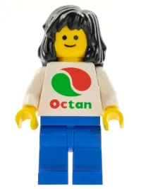 LEGO Octan - White Logo, Blue Legs, Black Mid-Length Female Hair minifigure