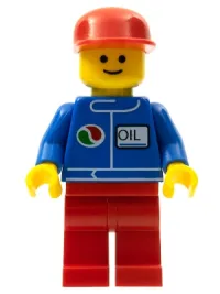 LEGO Octan - Blue Oil, Red Legs, Red Flat Cap minifigure