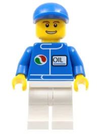 LEGO Octan - Blue Oil, White Legs, Blue Short Bill Cap minifigure