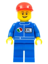 LEGO Octan - Blue Oil, Blue Legs, Red Short Bill Cap, Open Grin minifigure