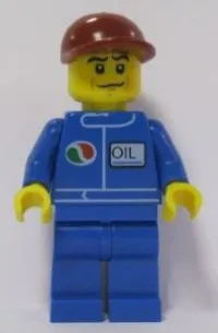 LEGO Octan - Blue Oil, Blue Legs, Dark Red Short Bill Cap, Crooked Smile minifigure