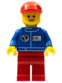 LEGO Octan - Blue Oil, Red Legs, Red Curved Cap minifigure