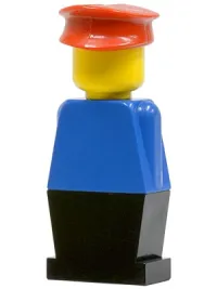 LEGO Legoland - Blue Torso, Black Legs, Red Hat minifigure