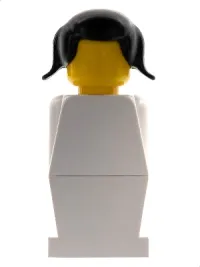 LEGO Legoland - White Torso, White Legs, Black Pigtails Hair minifigure