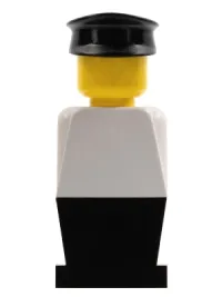 LEGO Legoland - White Torso, Black Legs, Black Hat minifigure