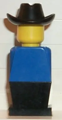 LEGO Legoland - Blue Torso, Black Legs, Black Cowboy Hat minifigure