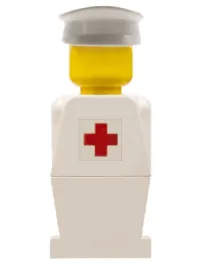 LEGO Legoland - White Torso, White Legs, White Hat, Red Cross Sticker minifigure