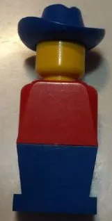 LEGO Legoland - Red Torso, Blue Legs, Blue Cowboy Hat minifigure