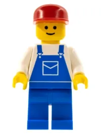 LEGO Overalls Blue with Pocket, Blue Legs, Red Cap minifigure