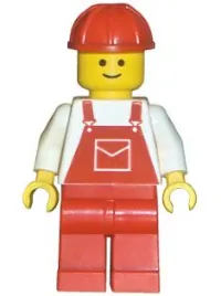 LEGO Overalls Red with Pocket, Red Legs, Red Construction Helmet minifigure
