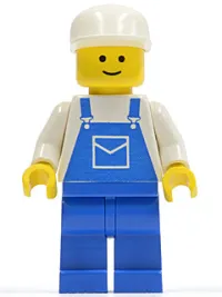LEGO Overalls Blue with Pocket, Blue Legs, White Cap minifigure