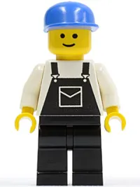 LEGO Overalls Black with Pocket, Black Legs, Blue Cap minifigure