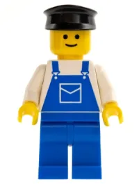 LEGO Overalls Blue with Pocket, Blue Legs, Black Hat minifigure