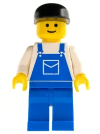 LEGO Overalls Blue with Pocket, Blue Legs, Black Cap minifigure