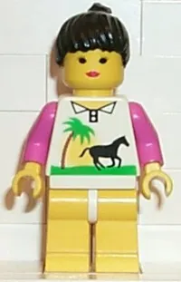 LEGO Horse and Palm - Yellow Legs, Black Ponytail Hair minifigure