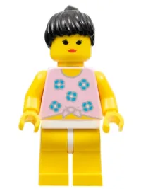 LEGO Blue Flowers - Yellow Legs, Black Ponytail Hair minifigure