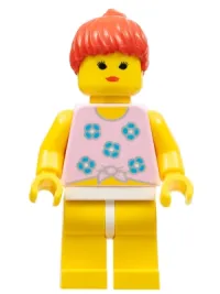 LEGO Blue Flowers - Yellow Legs, Red Ponytail Hair minifigure