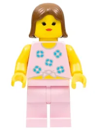 LEGO Blue Flowers - Pink Legs, Brown Female Hair minifigure