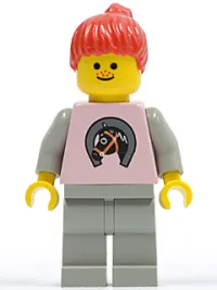 LEGO Horse Logo - Light Gray Legs, Red Ponytail Hair minifigure