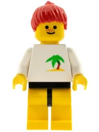 LEGO Palm Tree - Yellow Legs, Red Ponytail Hair minifigure
