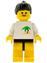 LEGO Palm Tree - Yellow Legs, Black Ponytail Hair minifigure