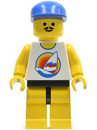 LEGO Surfboard on Ocean - Yellow Legs, Blue Cap minifigure
