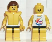 LEGO Surfboard on Ocean - Yellow Legs, Brown Male Hair, Life Jacket minifigure
