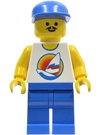 LEGO Surfboard on Ocean - Blue Legs, Blue Cap minifigure