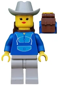 LEGO Jogging Suit, Light Gray Legs, Light Gray Cowboy Hat, Backpack minifigure