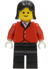 LEGO Red Riding Jacket - Black Legs, Black Female Hair minifigure