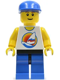LEGO Surfboard on Ocean, Blue Legs, Black Hips, Blue Cap minifigure