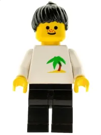 LEGO Palm Tree - Black Legs, Black Ponytail Hair minifigure