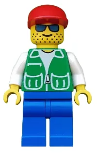 LEGO Jacket Green with 2 Large Pockets - Blue Legs, Red Cap minifigure