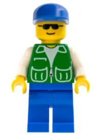 LEGO Jacket Green with 2 Large Pockets - Blue Legs, Blue Cap minifigure