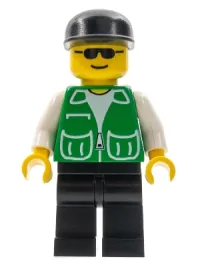 LEGO Jacket Green with 2 Large Pockets - Black Legs, Black Cap minifigure